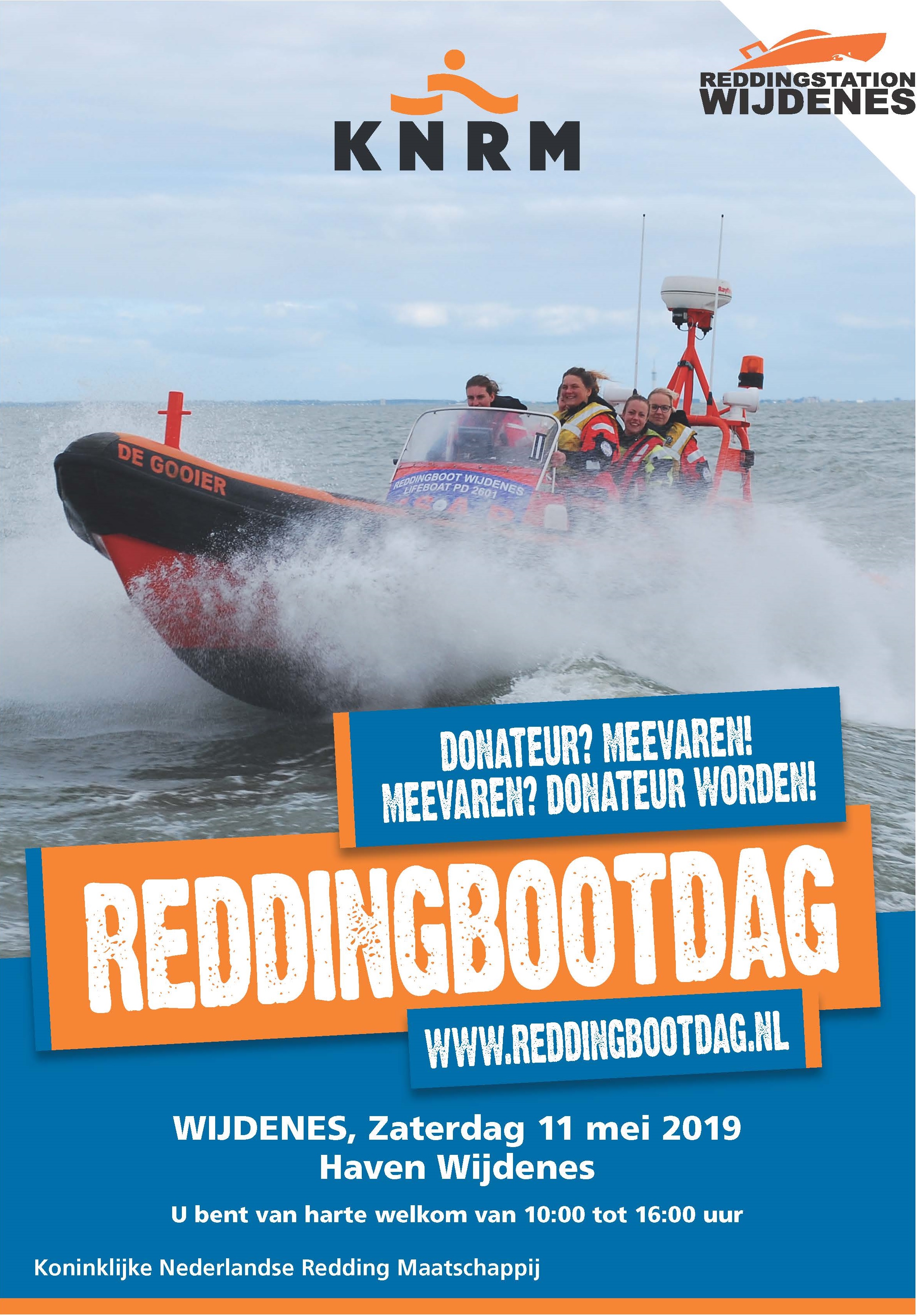 Zaterdag 11 mei organiseert Reddingstation Wijdenes van 10:00 tot 16:00 uur Reddingbootdag in de vluchthaven van Wijdenes. Reddingbootdag is dé dag voor donateurs om actief kennis te maken met het werk, de professionele vrijwilligers en het materieel van Reddingstation Wijdenes.
