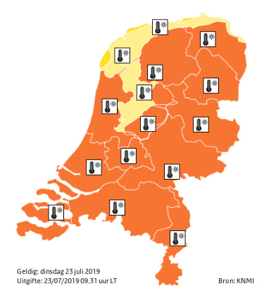 KNMI: Code Oranje - Aanhoudende extreme hitte
