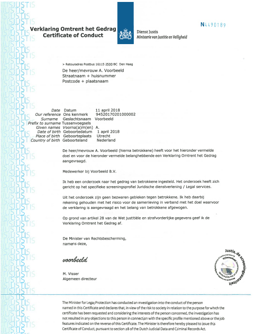 Vervalste Verklaringen Omtrent het Gedrag in omloop