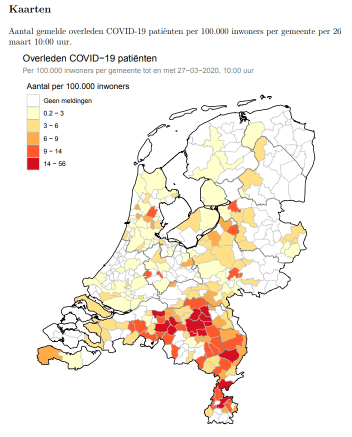 #Corona RIVM: Kaarten met overlijdens t.g.v. corona. Enkhuizen en Stede Broec 3-6 doden - Medemblik en Hoorn tot 3 overlijdens