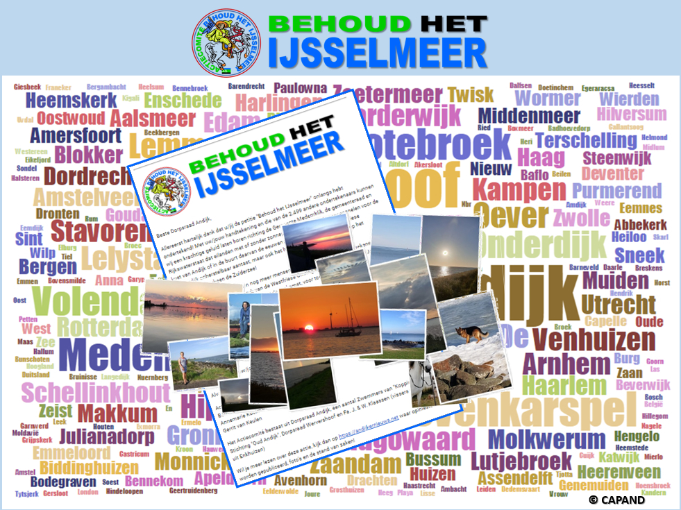 Honderden brieven aan ondertekenaars petitie "Behoud Het IJsselmeer!"