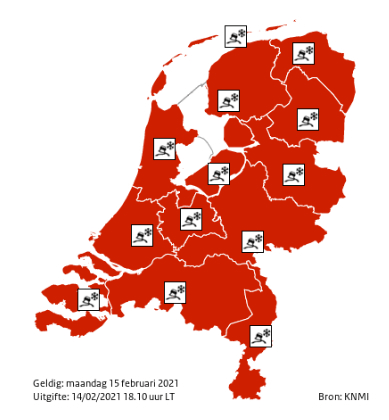 Code Rood | Weeralarm voor maandagochtend: kans op ijzel