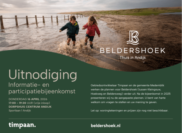 Bewoners Andijk uitgenodigd voor informatiebijeenkomst woonwijk Beldershoek